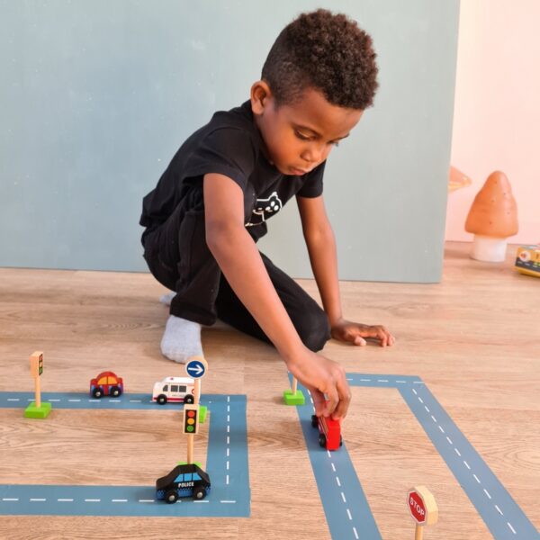 Pista autocolante com carrinhos - IndyKids - Bens para Bebés