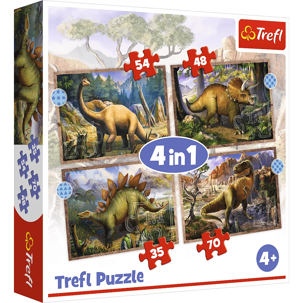 Puzzle 4 em 1 - Dinossauros
