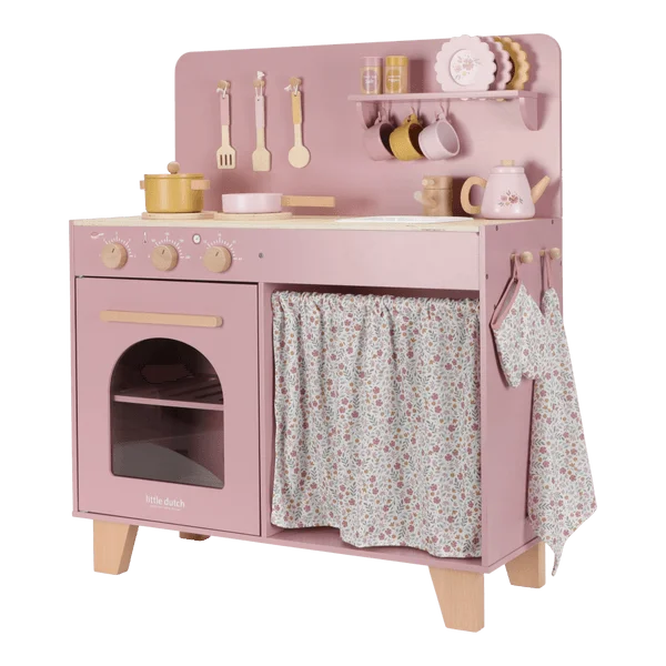Cozinha de Brincar de Madeira Cor-de-Rosa da Little Dutch