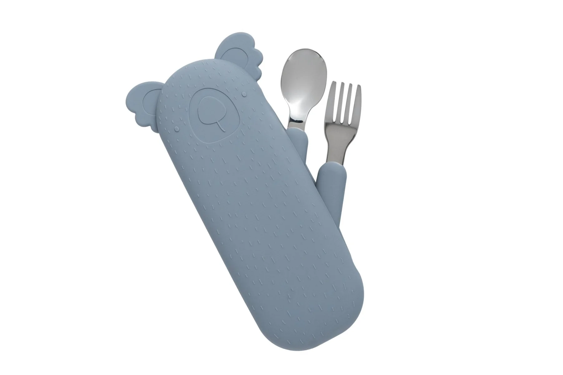 zoe-the-koala-besteckset-mit-silikonhulle-storm-grey-674309 cotton-cloud-conjunto-de-talheres-com-capa-para-crianca